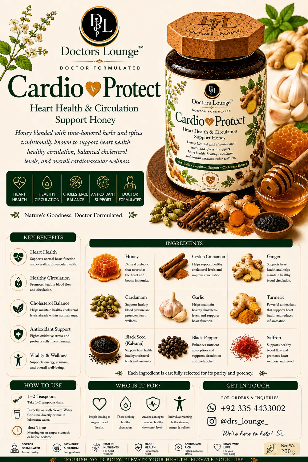 Cardio Protect full ingredient and benefits poster