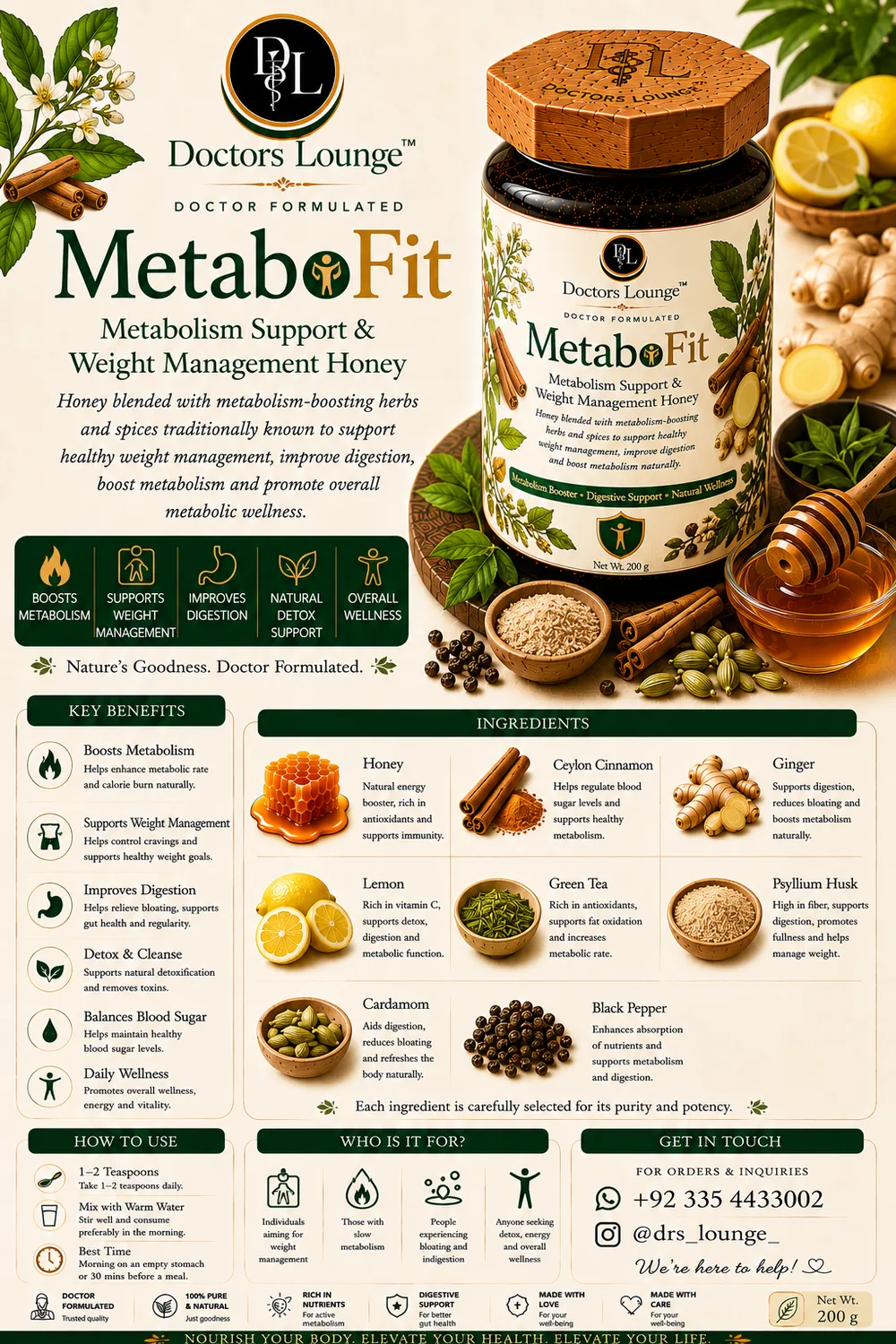 MetaboFit full ingredient and benefits poster